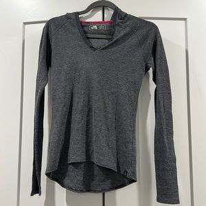 The North Face Heathered Grey Waffle knit Shirt Sweater S Small Hoodie